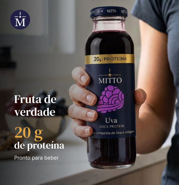 Mitto Juice Protein Uva — fruta de verdade, 20 g de proteína, pronto para beber